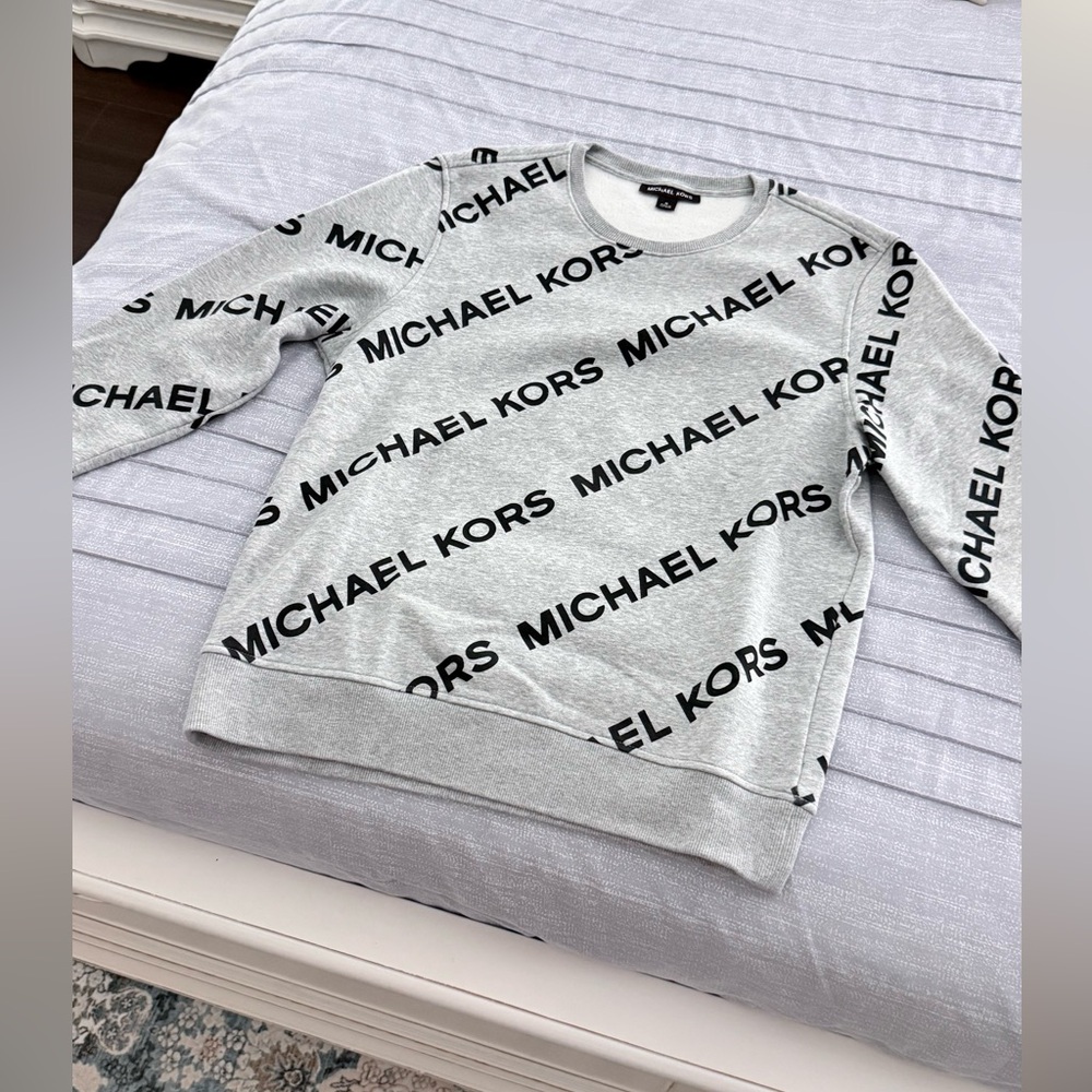 Michael Kors Black and Gray Crewneck Sweater